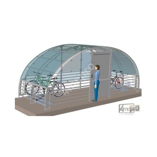 Abri vélo fermé 4ME03381 - structure en acier - bardage en acier - avec digicode mécanique - pour 12 vélos_1