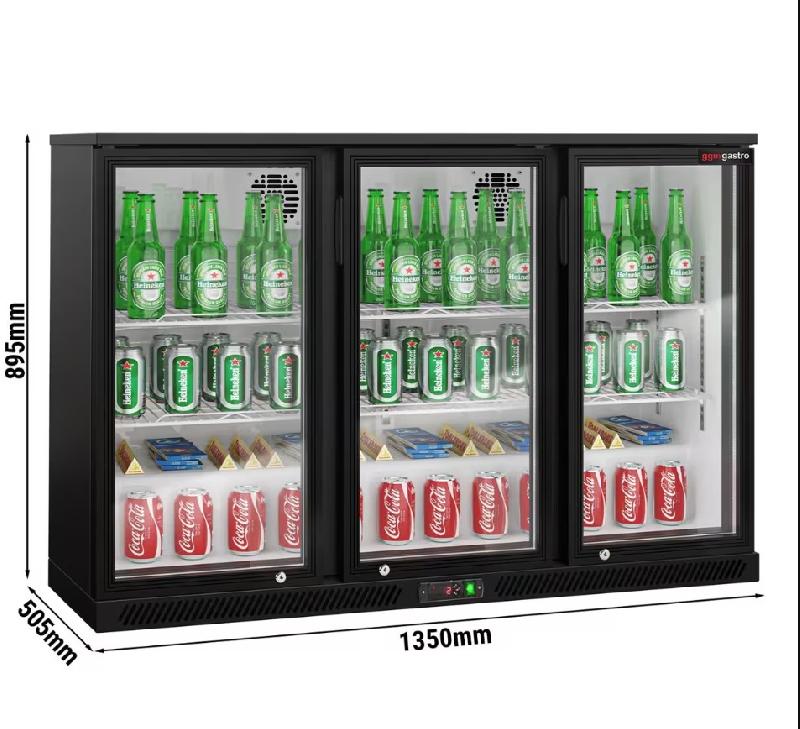 Arrière-bar réfrigéré 3 portes battantes vitrées - 320 litres | BKTG3SN_1