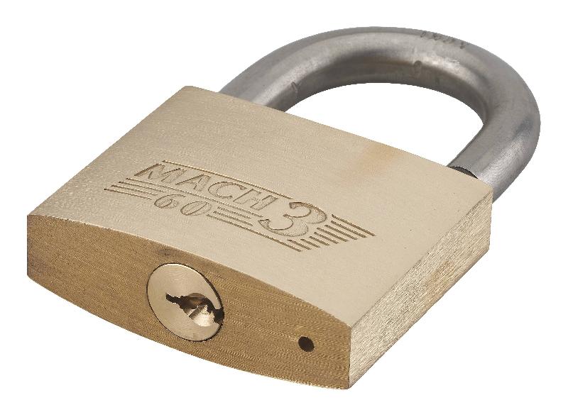 Cadenas à clé Adriatic - 60 mm - Laiton monobloc et anse inoxydable - Sécurité industrielle et organigramme_1