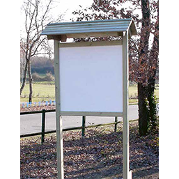 Panneau d'affichage extérieur - avec ou sans toit - structure en pin traité classe 4 - 2 faces PVC expansé_1