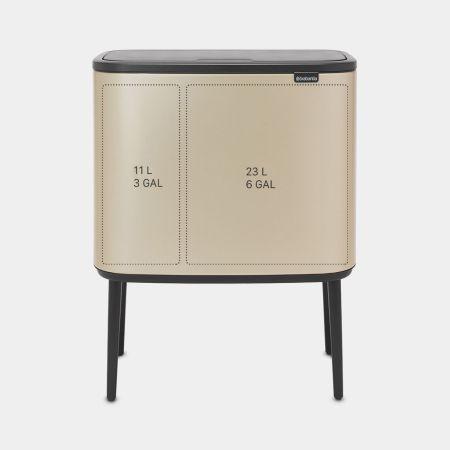 Poubelle Brabantia Bo Touch Bin - 34 litres - Metallic Gold - Idéale pour trier les déchets_1