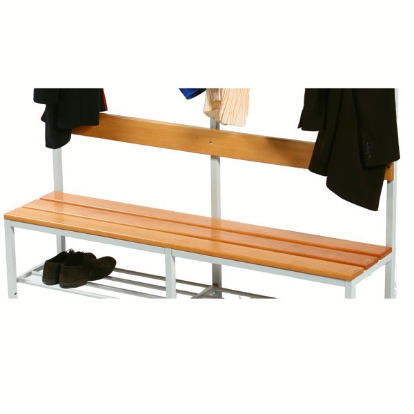 Banc vestiaire simple face avec 6 patères - H 190 x L 160 x P 40 cm - Réf 234_1