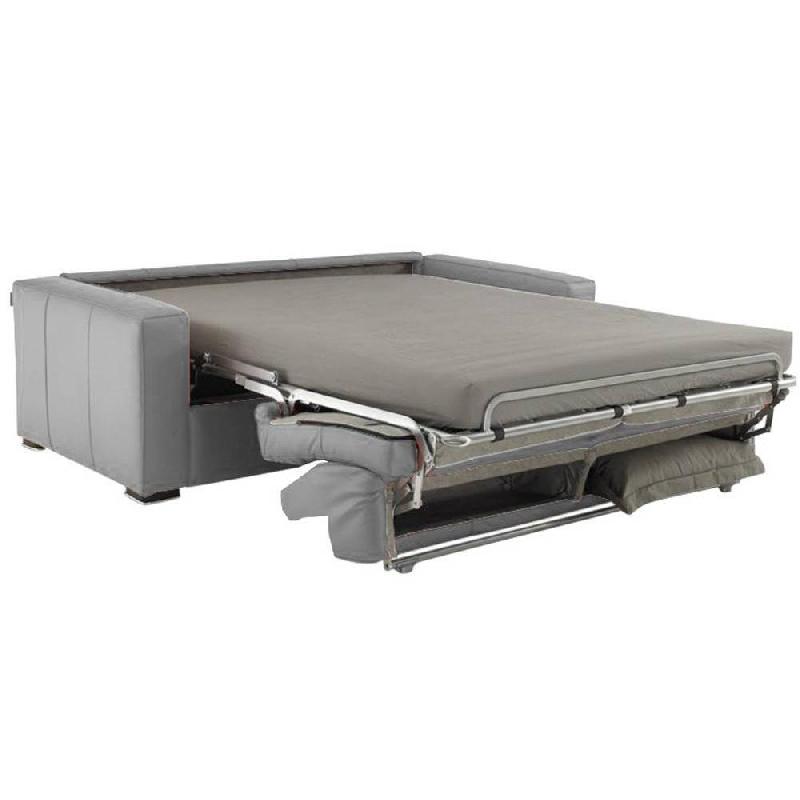 Canapé convertible express Sidney Deluxe 140 cm - Matelas 16 cm en mousse polyuréthane haute résilience - Gris clair_1