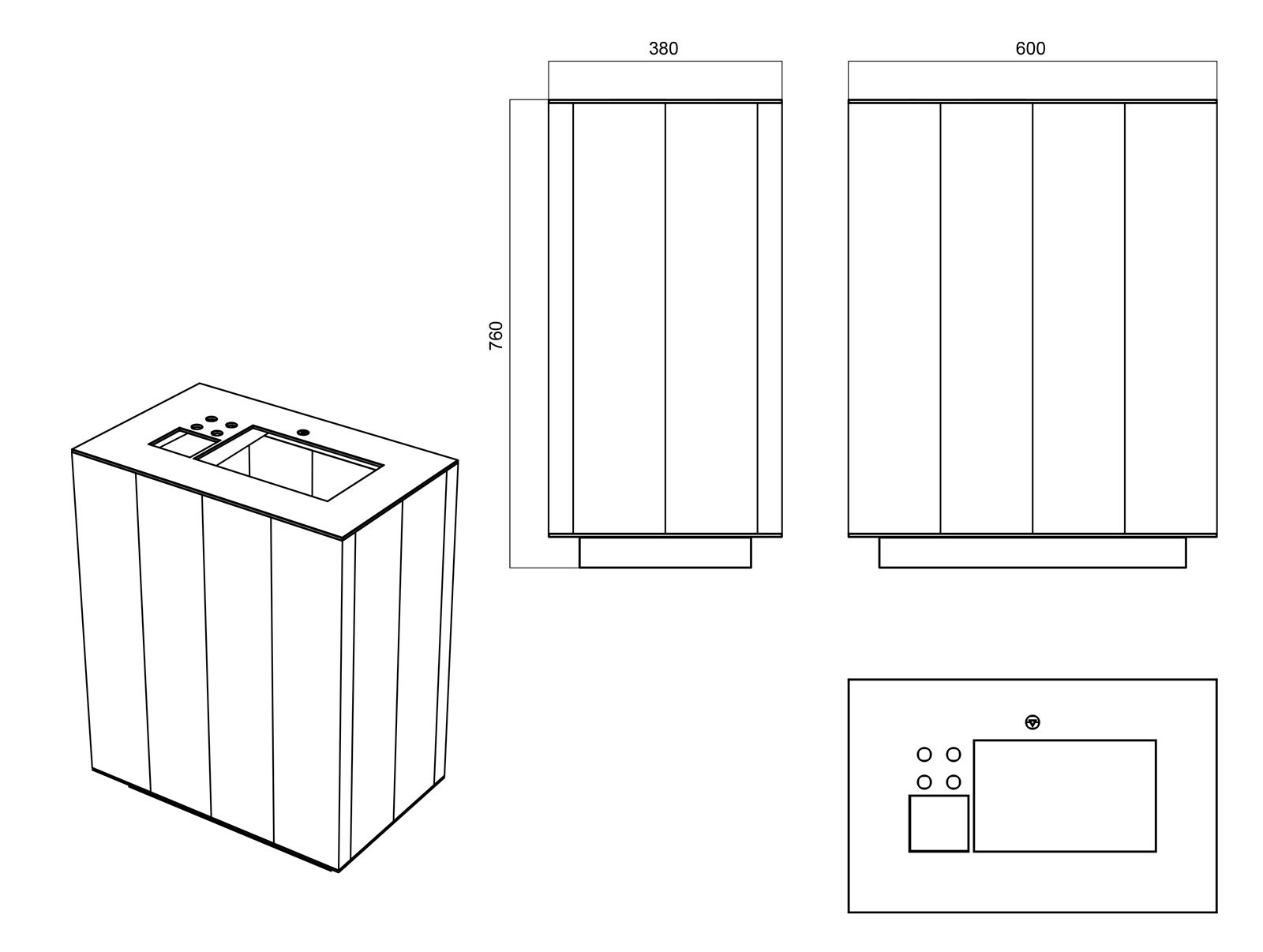 La corbeille rétro - poubelle publique - The Italian Lab - capacité 120 L - L 380, P 600, H 760 mm_1