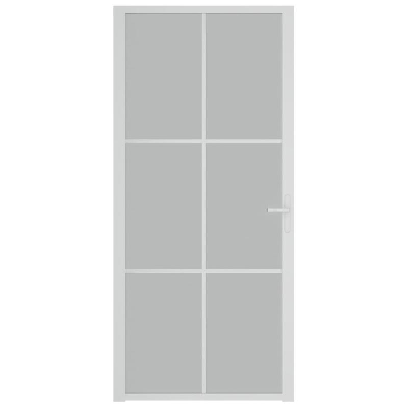 Vidaxl porte intérieure 93x201,5 cm blanc verre mat et aluminium 350582_1