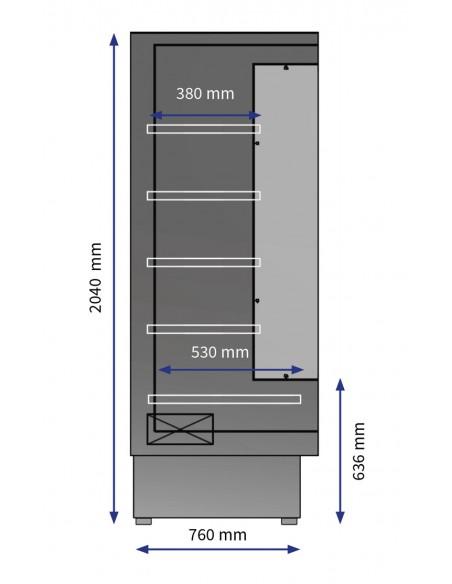Vitrine murale - Inox - BARI P80/258 ISG_1