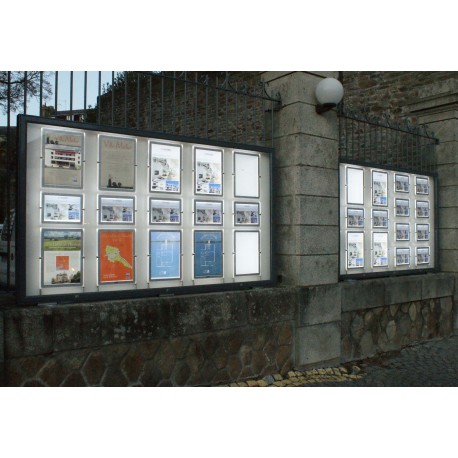 Vitrines extérieures - aluminium anodisé ou thermolaqué - vitrage plexi choc ou verre sécurit - fermeture sécurisée_1