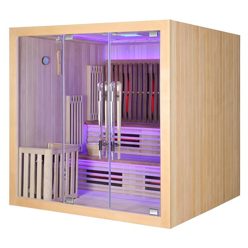 SAUNA COMBI BOREAL® ELÉGANCE PRO 6 - 200X200 INFRAROUGE + VAPEUR_1