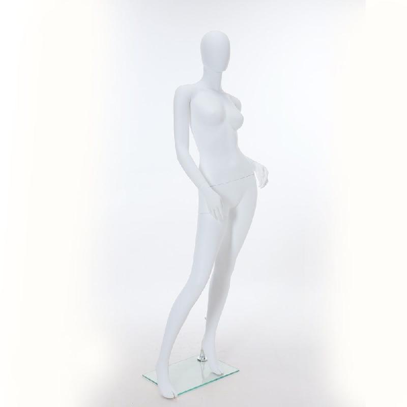 Mannequin femme déhanché blanc mat polypropylène H180cm_1
