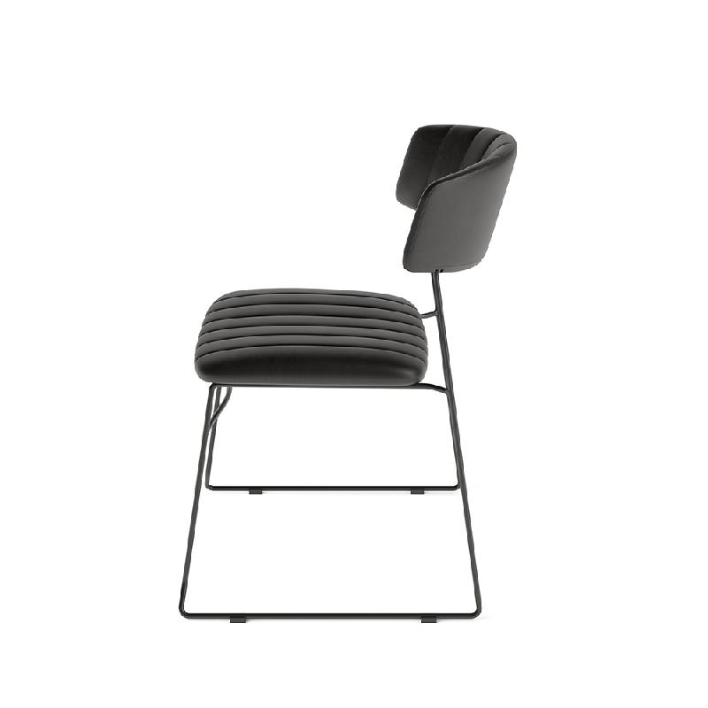 Mundo - Chaise empilable en simili cuir noir_1