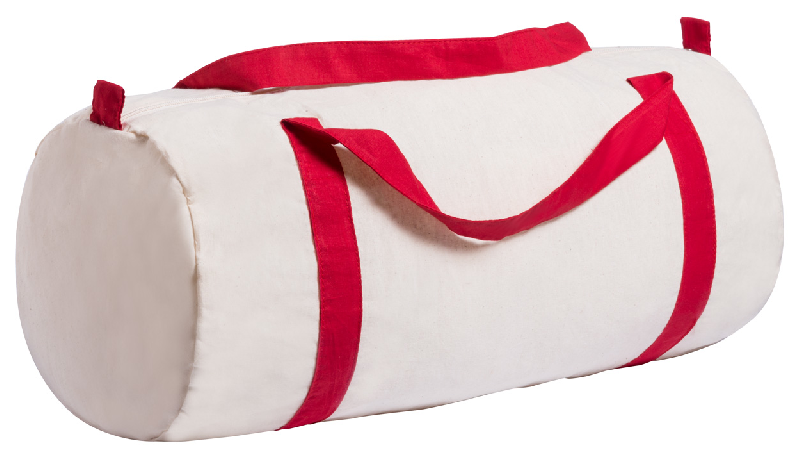 Sac de sport en 100% coton - anses colorées - 100 g/m² - couleur rouge_1