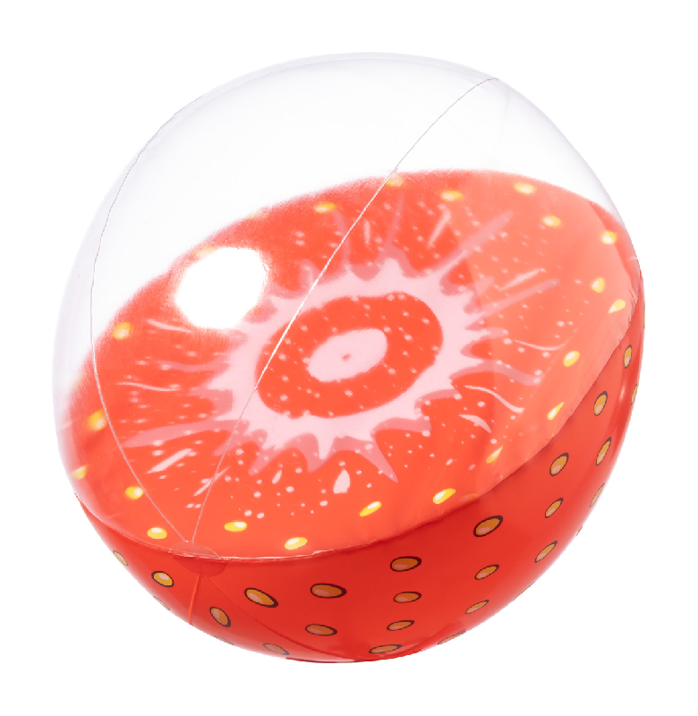 Ballon de plage en PVC - décoration fraise - diamètre 28 cm_1