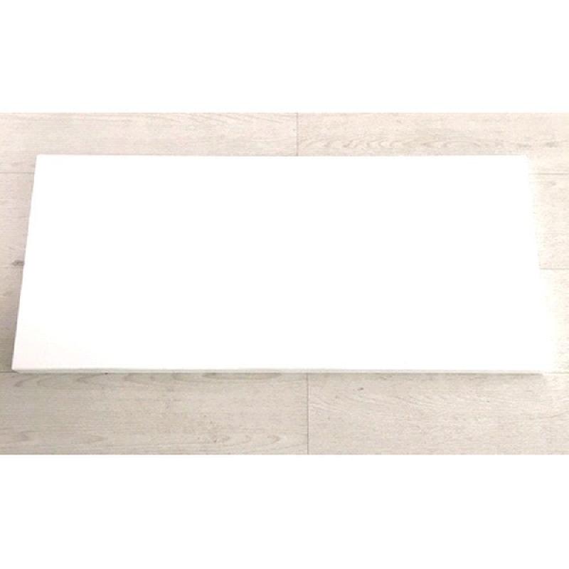 Base en bois pour portant L90xP40cm - blanc brillant 9016 - tube carré 20x20 - montage sans vis_1