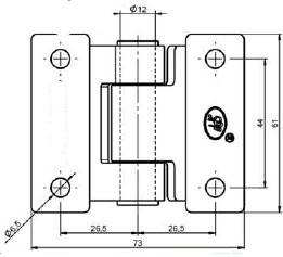 Charnière de remorque zinguée 73x61mm - Paire - Lot de 2_1