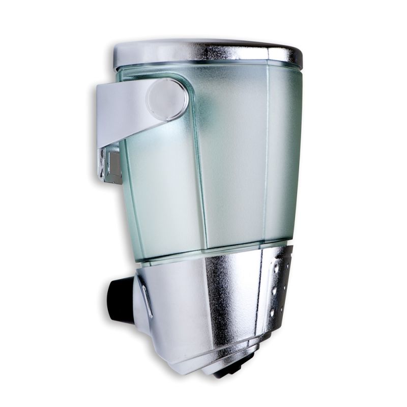 Distributeur de savon Homepluz - Transparent laiteux 500ml - Chrome - Modèle HP-500CP_1
