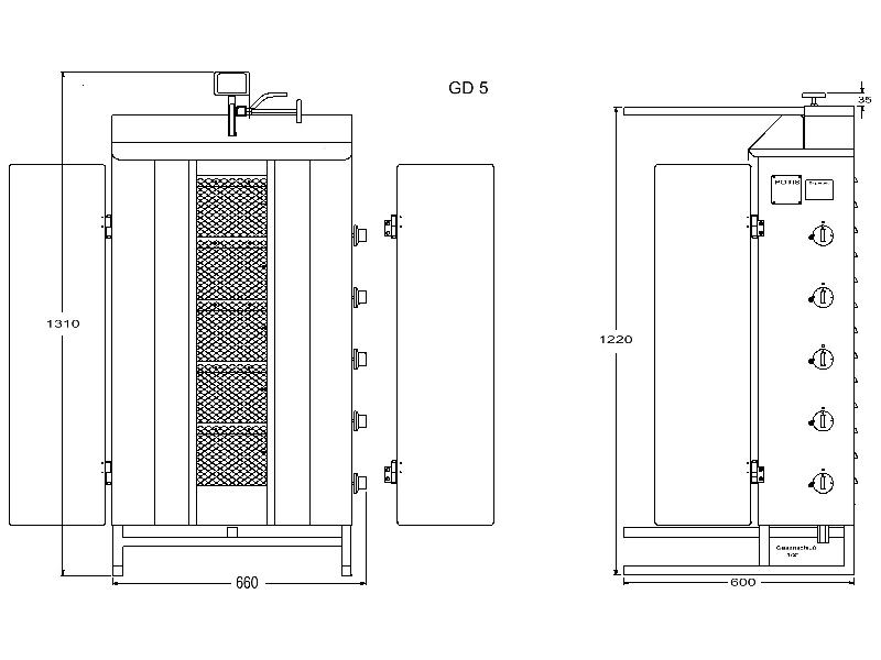 Machine à kebab gaz GD5 POTIS_1