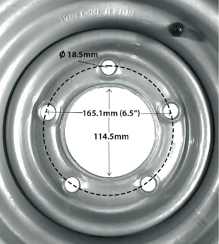 185/60 R12c Roues de remorque 5 Stud 6.5 PCD Brian James Ifor Williams (Lot de 4)_1