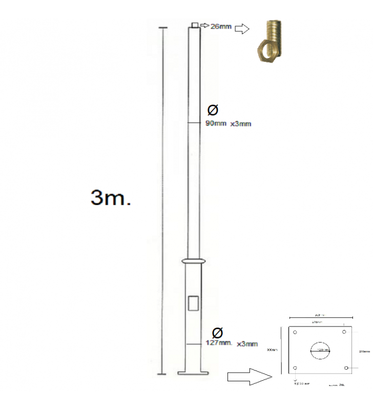 Colonne olson 3 mètres -  référence matmod_1
