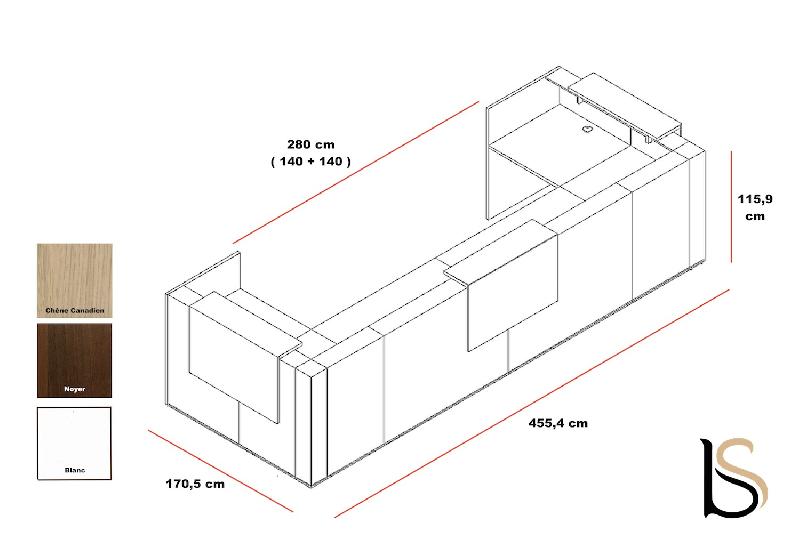 Comptoir d'accueil lumineux Tera - MDD - Chêne Canadien, 455_1