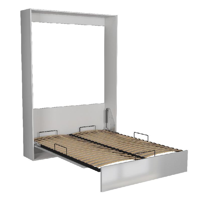 Lit escamotable Studio - Façade blanc brillant - Couchage 140x200 cm - Ouverture assistée et pieds automatiques_1