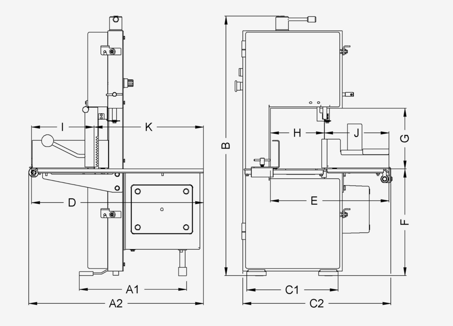 Scie industrielle à os ST-270 - MEDOC - en acier inoxydable - IP65 - 1,5 CV triphasé_1
