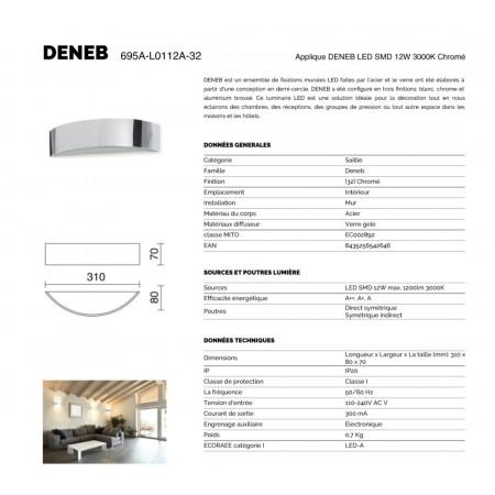 Applique Deneb LED SMD 12W 3000K chromé - 1200 lm - éclairage up&down - intérieur - IP20_1