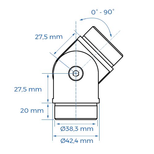 Coude inox orientable - Ø42,4 mm_1