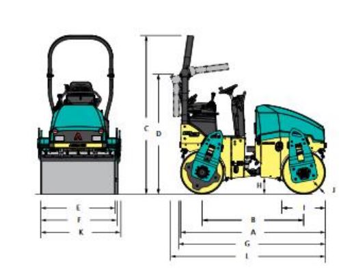 Rouleau vibrant léger tandem ARX 23 - Compact et performant - Dimensions et caractéristiques techniques_1