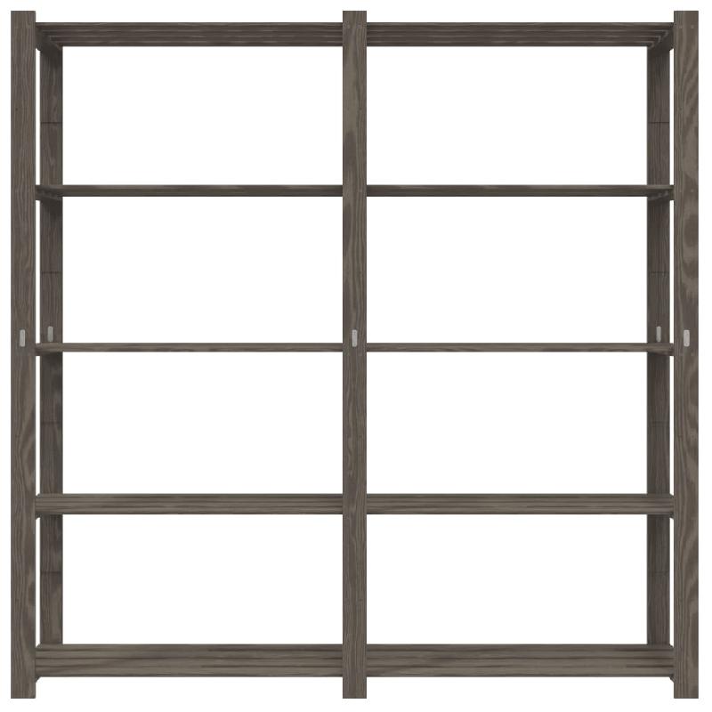 Vidaxl support de rangement à 5 niveaux gris 170x38x170 cm bois de pin 373384_1