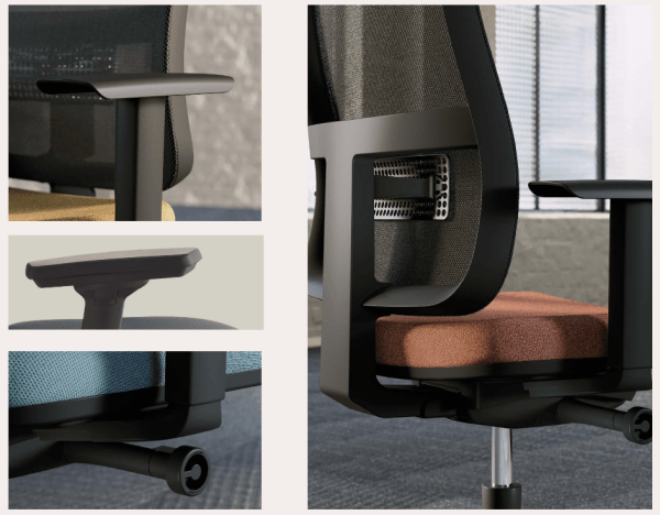 Siège de bureau ergonomique - T Line Columbia - Support lombaire intégré et mécanisme synchrone_1