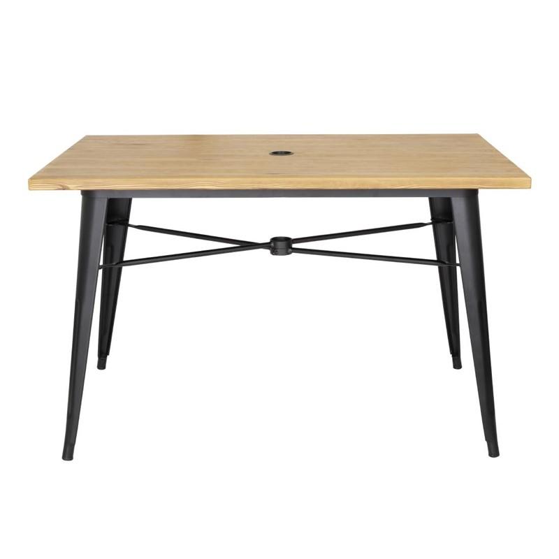 Table d'extérieur 120x76x75cm bois clair | Bolero - FT954_1