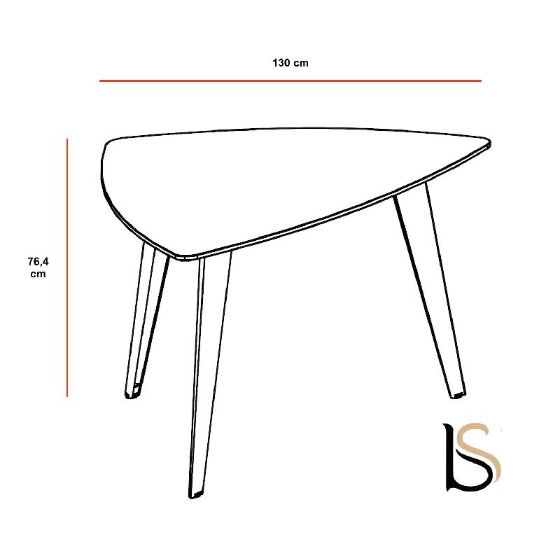 Table de réunion triangulaire Pigreco Up- Martex - Chromé, Noyer_1