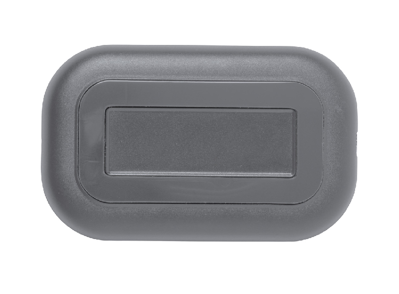 Power bank en plastique RPET - 10W avec boîtier polyester et câble USB - Couleur gris_1