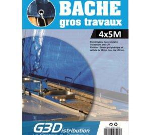 Bâche de chantier gros travaux - Imperméable, indéchirable, facile à installer - Polyéthylène HD - 2x3M & 4x5M_1