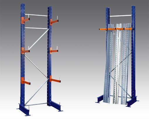 Cantilever léger à échelles contreventées pour stockage de charges longues et légères_1