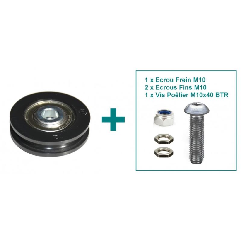 Roulement nylon diamètre 50mm pour porte coulissante