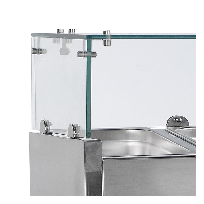 Vitrine à ingrédients réfrigérée avec pare-haleine - 5 x GN1/4 | Tefcold - GVC33-120_1
