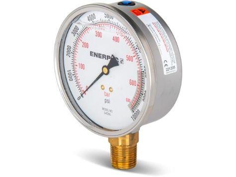 G4039L, Manomètre, 100 mm  Face,  Raccordement Vertical, Bain de glycérine, 700 bar pression maximale_1