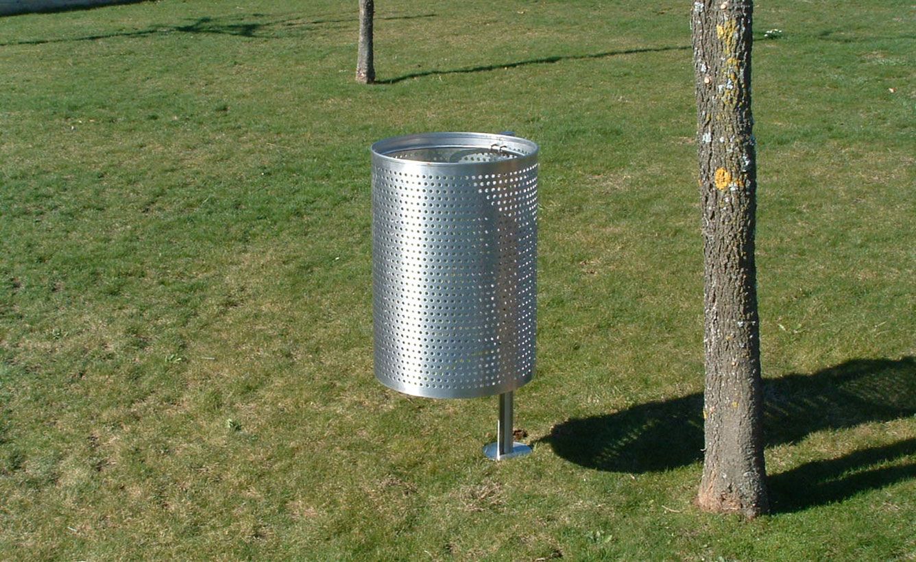 Mateo - Poubelle publique 35L - Larus - Acier Inox_1