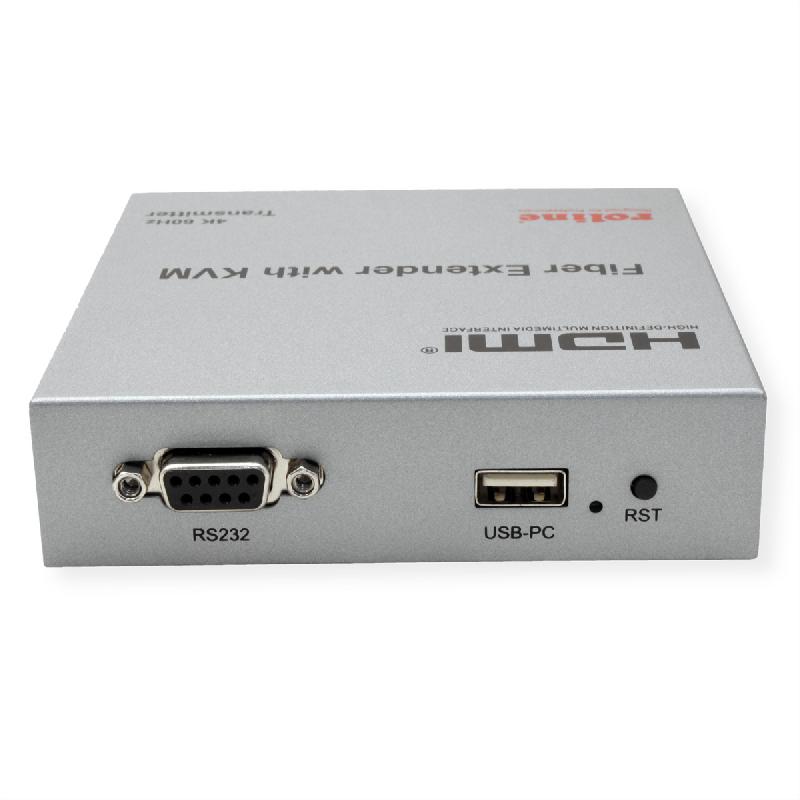 ROLINE Rallonge KVM via fibre optique, HDMI 4K, USB, 20 km_1