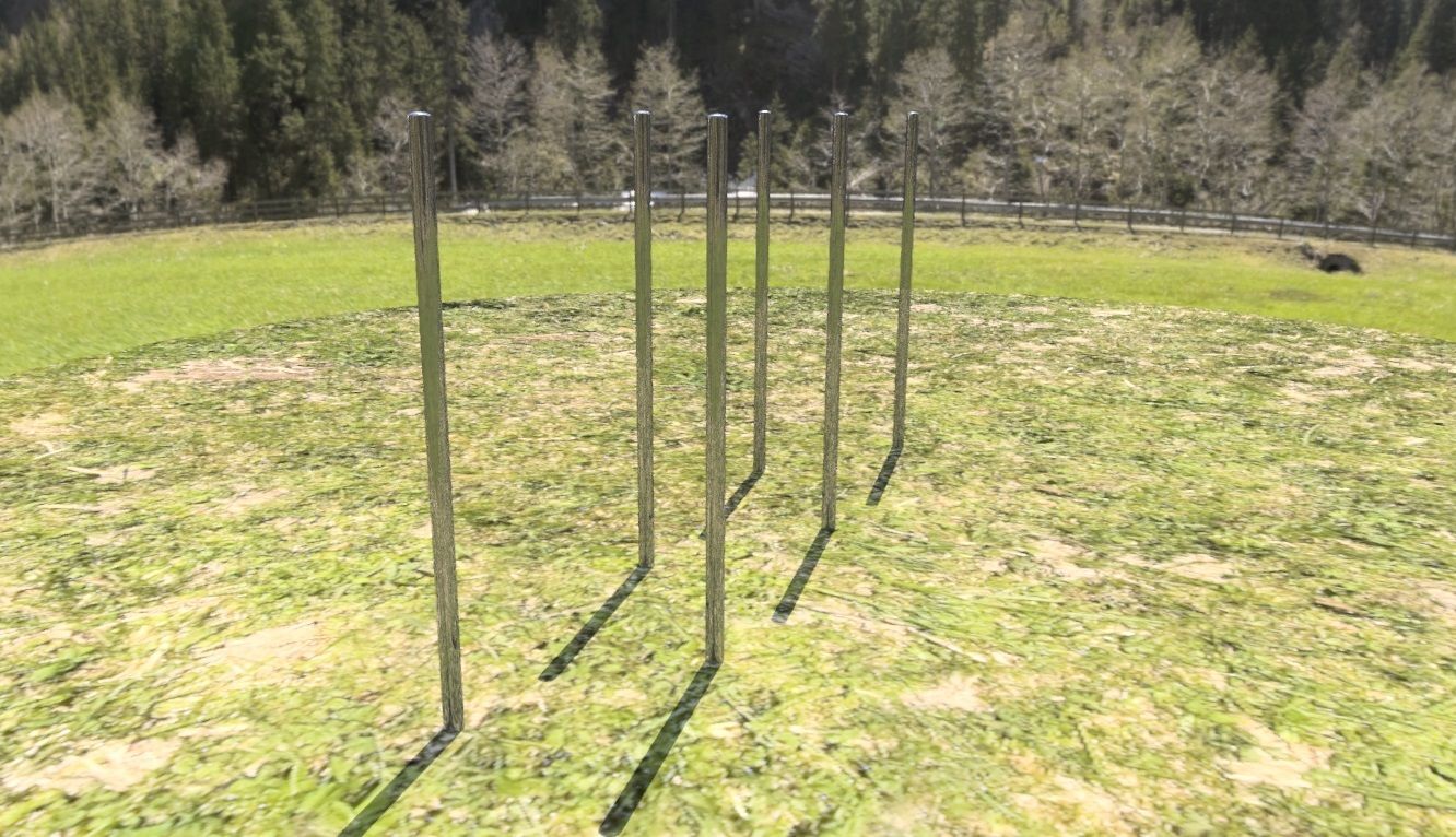 Station Slalom - Référence SLALOM - 6 poteaux en acier inoxydable brut pour parcours santé_1