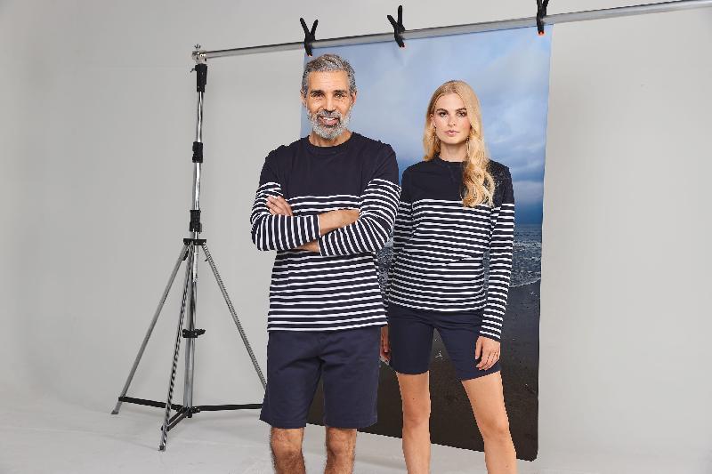 T-shirt breton à manches longues - Réf: FR134 - 100% coton jersey, unisexe, col rond_1