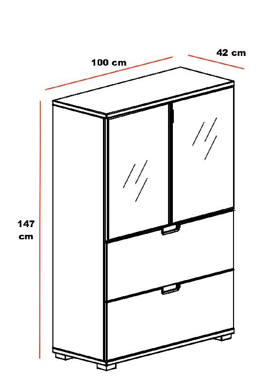 Armoire de direction TAK  hauteur 147 cm - Mobel Linea - Chêne grisé_1