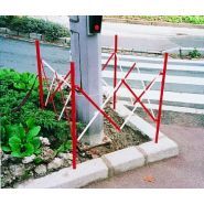 Barrière extensible en acier - modèles droits ou de regard - finition rouge/blanc_1