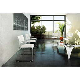 Chaise empilable ASCETE - assise et dossier en polypropylène - structure en fil d'acier chromé_1