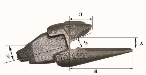 Dents de godet Fastkey FK2 1225 - Référence FK2 1225 - Poids 2.5 kg - Dimensions 25x110x40 mm_1