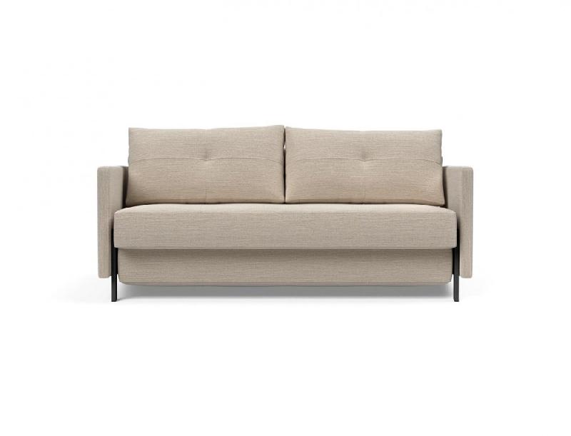 Canapé design convertible Cubed 02 Arms - Innovation Living - Lit 160x200 cm - Tissu Blida Sand Grey_1