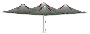 Préau Cento - 8,22 x 8,22 soit 67m2 sur poteau central - Conforme norme NV 65_1