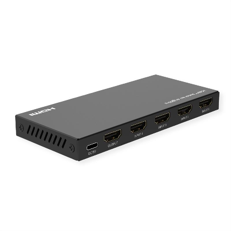 ROLINE Switch HDMI 4K à 4 ports, avec télécommande_1