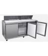 Saladette à pizza réfrigérée - 601 L - Plan de travail en acier inoxydable - 1,88 x 0,86 m - Style américain - Version PREMIUM_1